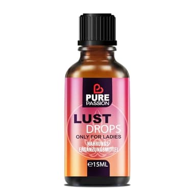 Pure Passion® LUST Drops - Sofortwirkung - Tropfen für Frauen - Hochdosiert mit Maca, Muira Puama und L-Arginin - Unterstützung für weibliche Sinnlichkeit - ohne künstliche Zusatzstoffe - 15ml