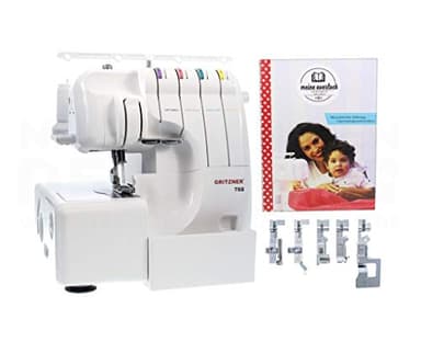 Gritzner 788 Overlock mit LED Beleuchtung + E-Book "Meine Overlock" + 5 Sondernähfüße + Abfallbehälter