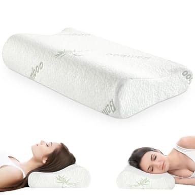 ENGRUPPE Nackenkissen – Orthopädisches Memory Foam Kissen für Seiten-, Rücken- & Bauchschläfer, 60x40x12/10 cm