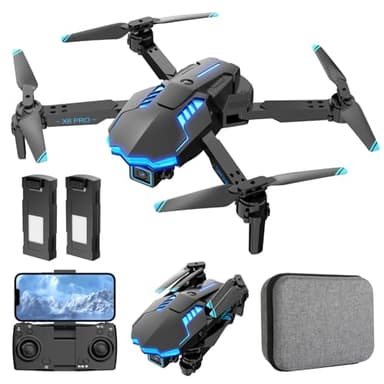 Drohne mit Kamera 1080P für Kinder, RC Drone Quadcopter mit WiFi Übertragung, Lange Flugzeit, Ein Tasten Start, Höhenhaltung, Anfänger Drohne Spielzeug Geschenke für Jungen Mädchen (Black)