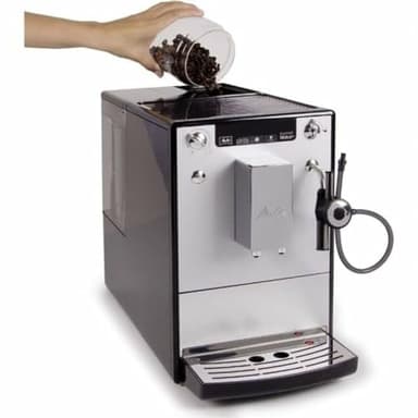 Melitta Solo & Perfect Milk – Kaffeevollautomat mit Milchsystem, Cappuccino Maschine für z. B. Kaffee oder Cappuccino, silber