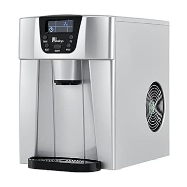 Juskys Eiswürfelmaschine PIM200L mit 2in1 Direkt-Spender & Timer — bis 12kg / Tag, Eiswürfel in 6-10 Minuten, 2 Größen, 2L Tank — Eiswürfelbereiter silber