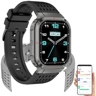 Newgen Medicals Fitnesstracker: Fitness-Smartwatch, 20 Tage Laufzeit, Always-on-Display, ChatGPT, IP68 (Fitnesswatch, Sportuhren, Apple Watch)
