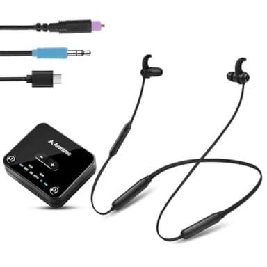 Avantree HT4186-Q - Funkkopfhörer Kabellose Nackenbügel Kopfhörer für Fernseher TV, PC mit Bluetooth Transmitter (Optisch, AUX) Plug & Play, Keine Verzögerung, ideal für Senioren