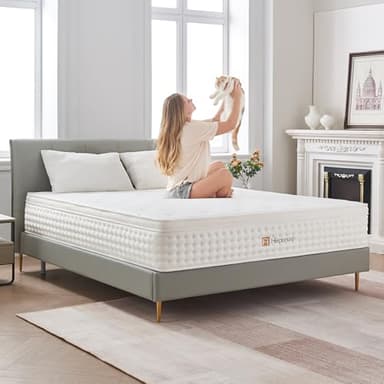 Hiepunos Matratze 180x200 cm 26cm Höhe 7-Zonen Federkernmatratze Orthopädische Taschenfederkernmatratze mit Comfort Memory-Schaum Schicht, Härtegrad H3, Rückenentlastende,100 Nächte Probeschlafen