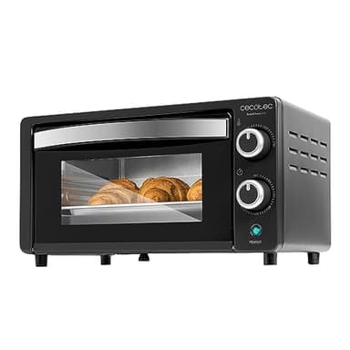 Cecotec Tischofen Bake&Toast 1090 Black, 10 L, 1000 W, 60-Minuten-Timer, Temperaturregelung bis zu 230ºC, Backblech, Grillrost und Zange mit Griff