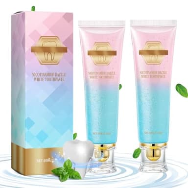 2 Stück Nicotinamid Whitening Zahnpasta - Niacinamid-Zahnpasta für Tiefenreinigung, Zahnschmelzreparatur und intensive Aufhellung, für weißere Zähne und frischen Atem
