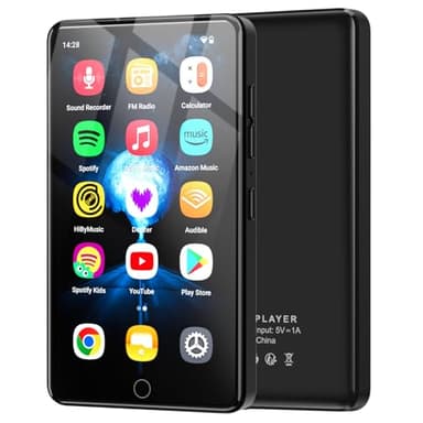 96GB MP3 Player with Bluetooth and WiFi, 4.02 Inch IPS HD MP4 Player with Speakers, Music Player for Children with Android 13 OS, Android MP4 MP3 Player with Deezer, Spotify, Play Store