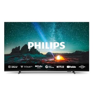 Philips 65PUS7609 4K LED Smart TV - 65-Zoll Display mit Pixel-präziser Ultra HD Titan OS Plattform und Dolby Atmos-Klang. Funktioniert mit Alexa und Google Sprachassistent – Anthrazitgrau