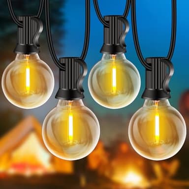 LED Lichterkette Außen, 20M Lichterkette außen Strom mit G40 30+2 Glühbirnen Plastik, IP44 Wasserdicht Lichterketten Außenbereich für Garten, Hochzeit, Party Warmweiß