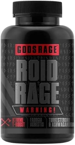 GODSRAGE ROID RAGE – 500 mg Turkesteron, 500 mg Fadogia Agrestis & 150 mg Ashwagandha – Einzigartiges & Hochdosiertes 3-in-1 Supplement – Die stärkste Alternative zu Tongkat Ali, 90 Kapseln – Germany