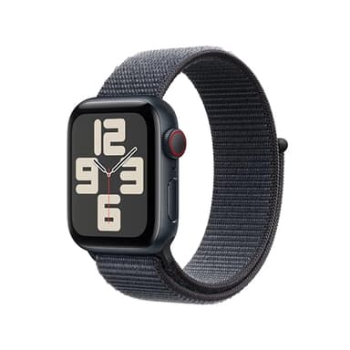 Apple Watch SE (2. Generation) GPS + Cellular 40 mm Smartwatch mit Aluminiumgehäuse in Mitternacht und Sport Loop in Tinte (One Size). Fitness und Schlaftracker, Unfallerkennung, CO₂ neutral