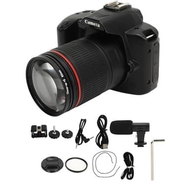 NOENNULL 4K 64MP HD Nachtsicht-Digitalkamera, 7,6 cm IPS-Farbdisplay, WLAN-Digitalkamera, 16-facher Digitalzoom, 120-Grad-Weitwinkel, mit Fülllicht