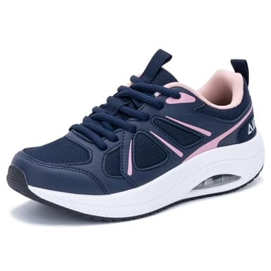 GANNOU Walkingschuhe Damen Arch Support Walking Schuhe Laufschuhe Damen Air Sportschuhe Turnschuhe mit Dämpfung Blau 40 EU