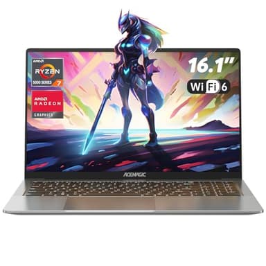 ACEMAGIC Laptop 16.1 Inch FHD Display,Ryzen 7 5700U,16 Thread,4.3 GHz,16GB DDR4 512GB SSD M.2,Metallgehäuse Computer,WiFi 6, BT5.2, HDMI, Typ C,hohe Leistung
