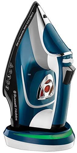 Russell Hobbs Dampfbügeleisen [kabellos mit Basisstation & opt Temperatur für alle Stoffe] One-Perfect-Temperature Cordless (2600W, 210 g/min Extra-Dampfstoß, max 25 Sek Bügelzeit) Bügeleisen 26020-56