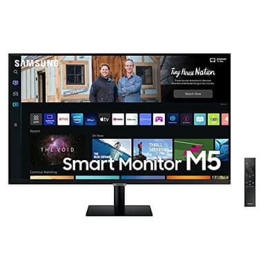 Samsung M5 Monitor S27BM500EU, 27 Zoll, VA-Panel, Bildschirm mit Lautsprechern, Full HD-Auflösung, Bildwiederholrate 60 Hz, 3-seitig fast rahmenloses Design,Smart TV Apps mit Fernbedienung, Schwarz