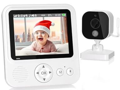 OBVHNUA Babyphone mit Kamera 720p IPS Video Babyphone 2,8" mit 2000mAh Akku Digitalzoom VOX Modus Zwei-Wege-Audio Nachtsicht Temperaturüberwachung Schlaflied Wecker