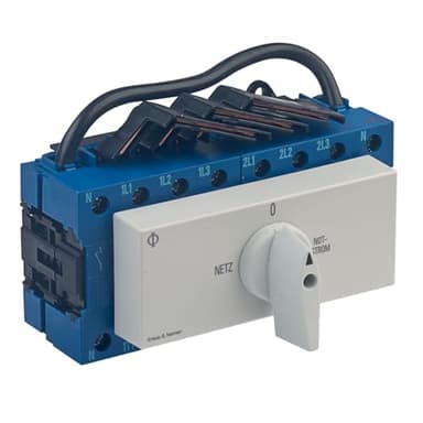 Lastumschalter Kraus & Naimer 63 Ampère 4-polig 380-440 Volt (AC) Schaltleistung 22kW (Netz - 0 - Notstrom)