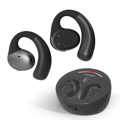 Avantree Medley Pebble - Open-Ear Funkkopfhörer Kabellos für TV Fernseher mit Bluetooth-Transmitter & Ohrhörer Ladestation, Klare Kopfhörer für Senioren, Umgebungserkennung