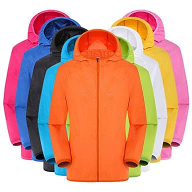 Regenjacke Herren Wasserdicht Sonnenschutz Packbare Ultraleichte Windjacke Fahrrad Regenmantel mit Kapuze Einfarbig Outdoorjacke Atmungsaktiv Dünne Ölzeug Sommerjacke regenponcho für Herren Schwarz L