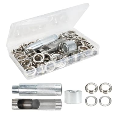 FOGAWA 100 Sets Ösen Werkzeug Kit 20mm Ösen Set Metallösen Kupfer Ösen Scheiben Planenösen Grommet Ösen mit Werkzeugset für Leder, Zelte, Markisen, Schuhe