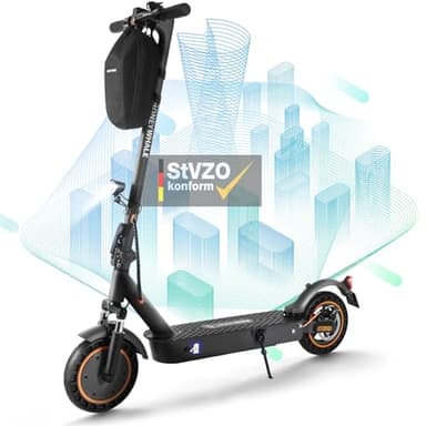 E Scooter mit straßenzulassung eKFV E Roller Elektroroller 40 Km Reichweite Elektro Roller Elektro Scooter inkl App 10" Elektro E-Scooter, E9 Max Elektroscooter