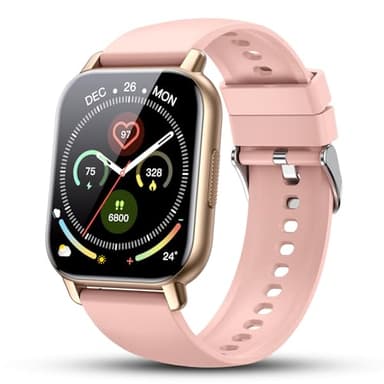 Poounur Smartwatch Damen mit Bluetooth Anrufe, 1.95" HD Touchscreen, Fitnessuhr mit Pulsuhr/Schlafmonitor, 112+ Sportmodi Fitness Tracker mit Schrittzähler IP68 Wasserdicht Watch für Android iOS Gold