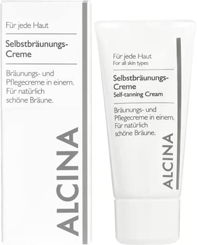 ALCINA Selbstbräunungs-Creme - 1 x 50 ml - Für eine natürlich schöne Bräune - Pflegt trockene Hautpartien - Bräunungs- und Pflegecreme mit DHA