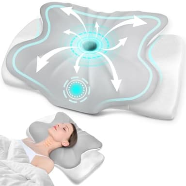 Fwiull Nackenkissen Kopfkissen, Anti Schnarch Kissen, Memory Foam Kissen Ergonomisches, Nackenstützkissen Orthopädisches, Nackenkissen Seitenschläfer für Seiten, Rücken & Bauchschläfer