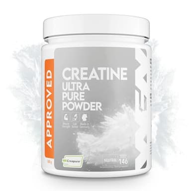 WFN Approved Creatine - Creapure - Creatin Monohydrat Pulver - 500g Dose - Reines Kreatin Pulver - Vegan - Neutral & Ohne Zusätze - 146 Portionen - Made in Germany - Extern laborgeprüft
