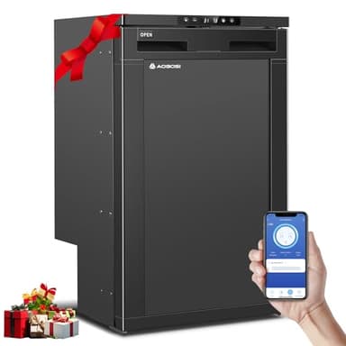 AAOBOSI 83L Kompressor Kühlbox, Wohnmobil Kühlschrank mit APP-Steuerung, 12/24V DC, Kühlbox Auto mit LED-Leuchten, bis -20℃ Kompressor Kühlschrank für Auto, LKW, Boot, Reisemobil, Camping und Reisen