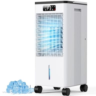Klimaanlage Mobile Klimagerät Luftkühler 4 in 1 Klimaanlage Ohne Abluftschlauch Ventilator Verdunstungskühler 7.5L Wassertank 1-12Timer 60°Oszillierend Mit Fernbedienung 4 Eisbeutel
