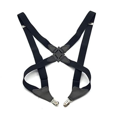 AMDERK Hosenträger für Herren 2.5cm Elastisch und Längenverstellbar Hosenträger mit 2 starken Clips, Schwarz