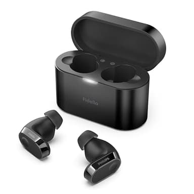 Philips Audio Fidelio T2 Noise Cancelling True Wireless In-Ear Bluetooth Kopfhörer - Hervorragende Gesprächsqualität, kompatibel mit Sprachassistent und bis zu 40 Stunden Musikwiedergabe - Schwarz