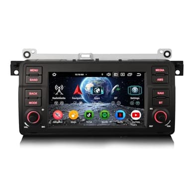 Erisin Android 14 Autoradio Mit GPS Navi für BMW 3er E46 318 320 325 M3 Rover 75 MG ZT 7 Zoll IPS Touchscreen Radio Unterstützt CarPlay Android Auto DSP DAB+ WiFi 4G Bluetooth OBD2 TPMS OBD2 4GB+64GB