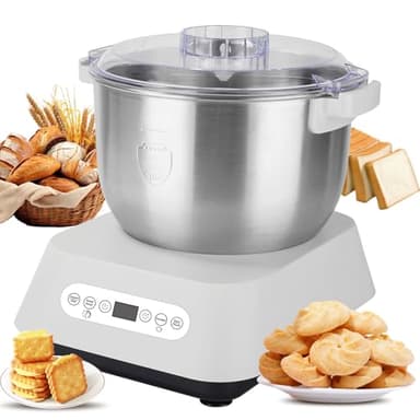 Teigmaschine,Edelstahl Teigmehl Mixer,7L Teigknetmaschine mit Fermentierungsfunktion,Vollautomatische Teigknetmaschine,Thermostatische Gärung,Intelligenter Timer,Mit auswechselbarer Klinge