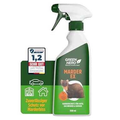 Green Hero Marder-EX Anti Marderspray 500ml Marderabwehr fürs Auto schnelles und effektives Marderabwehrspray, Marderschreck Auto Spray, zum Fernhalten von Marder