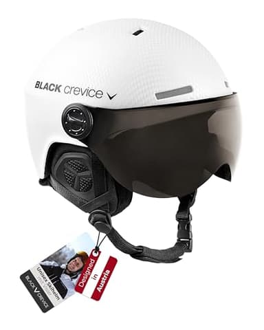 Black Crevice Skihelm mit Visier, Gstaad, BCR143921, weiß Carbon, Gr. M/L