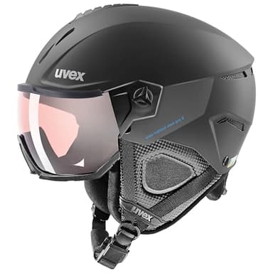uvex Instinct Visor pro V Skihelm für Erwachsene, Männer Frauen Unisex, Variomatic Visier, Selbsttönend, Black matt 59-61