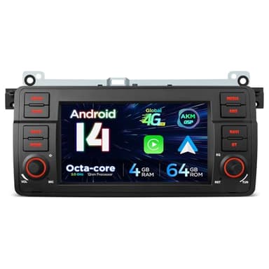 XTRONS 7 Zoll IPS Android 14 Autoradio Car Stereo Multimedia Player Octa Core 4+64GB für BMW E46 Rover ZT Eingebautes 4G LTE Car Play Android Auto AKM DSP GPS Bluetooth WiFi Optional DAB OBD TPMS DVR