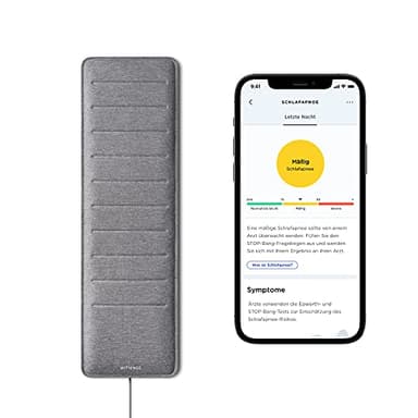 Withings Sleep Analyzer - klinisch validierter Schlaftracker für unter die Matratze mit Schlafapnoe-Erkennung und Schlafphasenanalyse, Grau, 1 Stück (1er Pack)