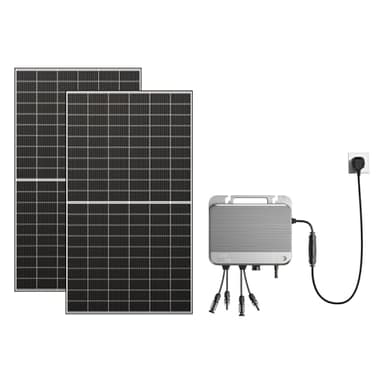 Zendure 1000W Balkonkraftwerk - Balkonkraftwerk 800W komplett Steckdose - neuester SolarFlow800 800 Watt Wechselrichter - Solaranlage Komplettset - 500W x2 bifaziale Solarmodule inkl. Zubehör