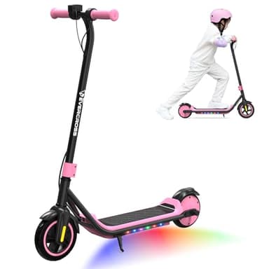 EVERCROSS Elektroroller für Kinder, 7" Leichter Elektroroller für Kinder 6-12 Jahren, Elektroscooter mit 15KM Reichweite und 7-Farbigen Lichtern, E Scooter mit 3 Geschwindigkeitsmodi (8/12/16 km/h)