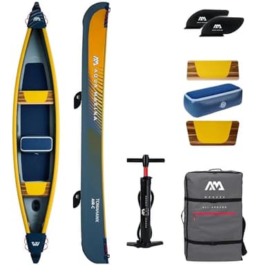 Campsup Aqua Marina kajak aufblasbar | Inflatable 3 Personen Kayak Tomahawk AIR-C 2024 | 478x88 cm | Technologie: Drop Stitch