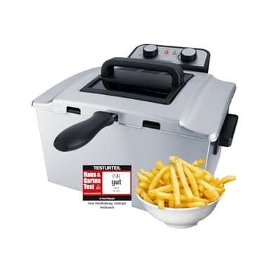 Steba Edelstahl-Fritteuse, 5 Liter Volumen, für bis zu 1,5kg Frittiergut, XXL-Korb: 10 x 29 x 21,5 cm, DF 300