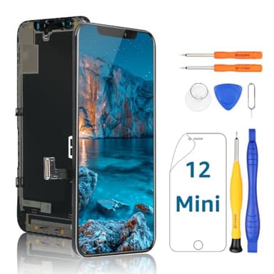 Yodoit Ersatz-Set für iPhone 12 Mini LCD-Bildschirm, 13,7 cm (5,4 Zoll), mit Reparaturwerkzeug-Set