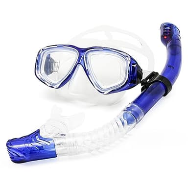 Optische Tauchen Gear Kit Myopie Schnorchel Set Unterschiedlichen Stärke für Jedes Auge Kurzsichtig Trocken Top Tauchermaske (Blau, -5.5)