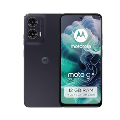 Motorola Moto g35 5G Smartphone (Robustes 6,72"-FHD+-Display Dank Corning Gorilla Glass 3, 50-MP-Kamera, 8/128 GB, ultrastarker 5000-mAh-Akku, wasserabweisend) Midnight Black, inkl. Schutzcover