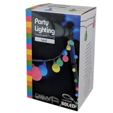 20m Bunte Lichterkette Led Partylichterkette 80 Led Lichterkette Bunt Strombetrieben Beleuchtungen Garten Partyzelt Deko Pavillon Zubehör Kugel Led Kette Biergarten Outdoor